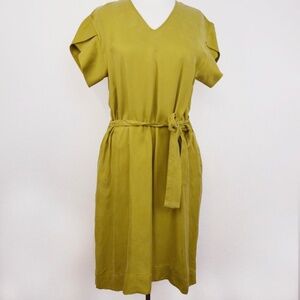 ELK Mustard Petal Sleeve Dress. Size S. NWOT